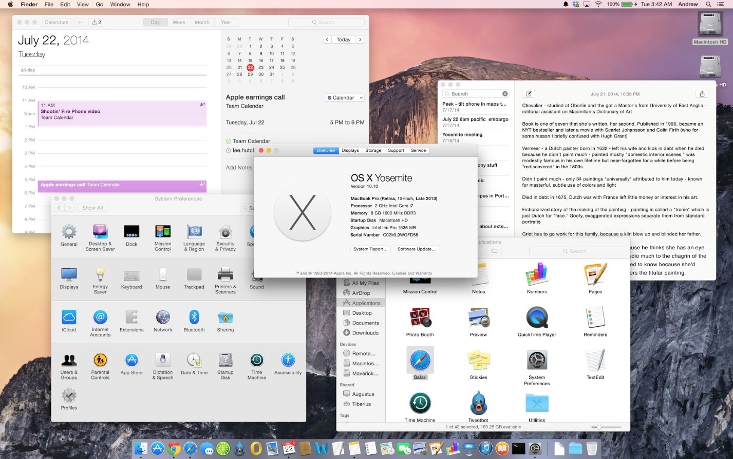 Пример GUI OS X 10.10 Yosemite.