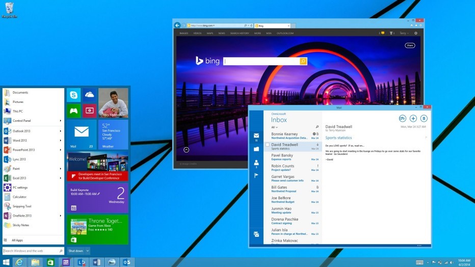 Пример GUI Microsoft Windows 10.